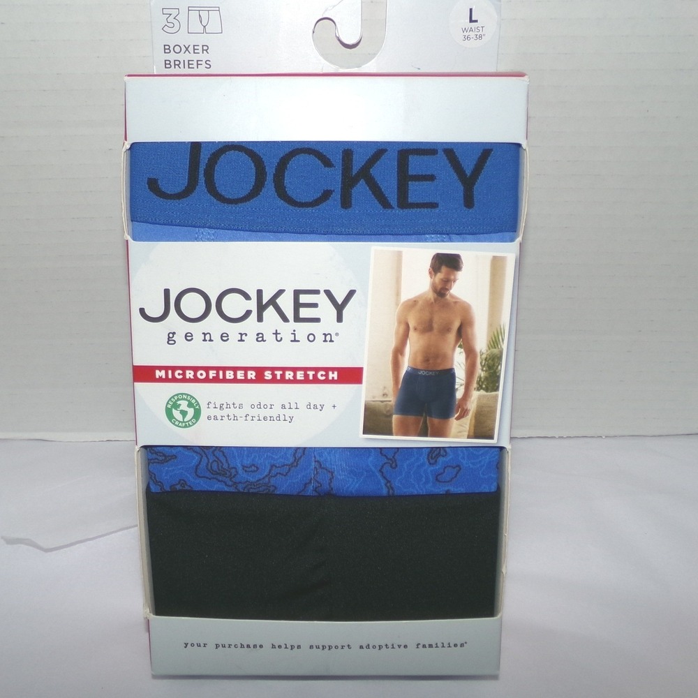 Jockey Generation Mens LRG 3 Pack Microfiber Stretch Boxer Briefs